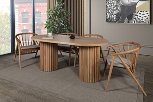 Blagovaonski stol i stolice (5 komada) RIVA MASA T, natur
