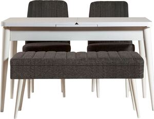 Set stola i stolica (4 komada), Vina 1053 - 3 - Anthracite, White