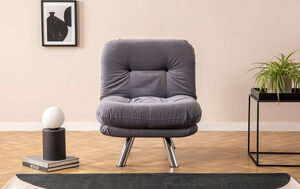 Fotelja na razvlačenje, Sivo, Misa Small Solo - Grey