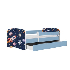 Drveni dječji krevet KOZMOS s ladicom - 160x80 cm plavi