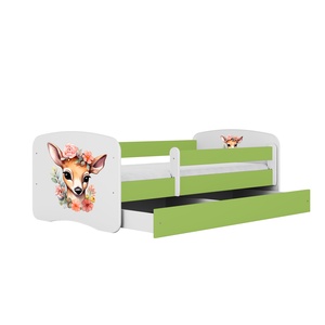 Drveni dječji krevet BAMBI s ladicom - 160x80 cm zeleni