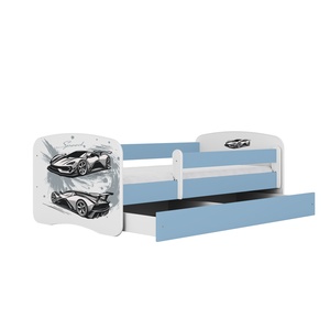 Drveni dječji krevet AUTO s ladicom - 180x80 cm plavi