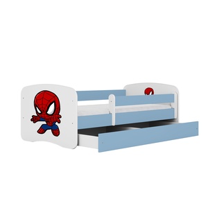 Drveni dječji krevet SPIDERMAN s ladicom - 180x80 cm plavi