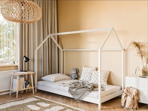 Drveni dječji krevet Lucky - bijeli - 200x100 cm