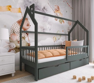 Drveni dječji krevet Oskar s ladicom - grafit - 190x90 cm