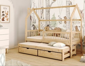 Drveni dječji krevet Papi s dodatnim krevetom i ladicom - svijetlo drvo - 160x80 cm
