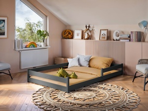 Drveni dječji krevet Zofia - 200x120 cm - grafit