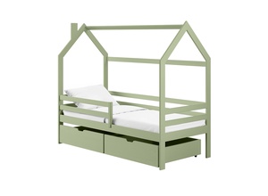 Drveni dječji krevet Lila s ladicom - olive - 200x90 cm
