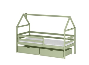 Drveni dječji krevet Aron s ladicom - olive - 160x80 cm