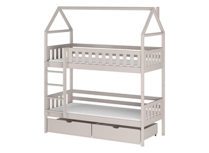 Drveni dječji krevet na kat Gaja s ladicom - kašmir - 180x80 cm