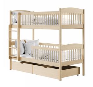 Drveni dječji krevet na kat Luna s ladicom - svijetlo drvo - 180x80