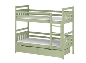 Drveni dječji krevet na kat Adas s ladicom - olive - 200x90 cm