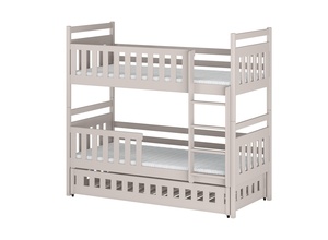 Drveni dječji krevet na kat Oliwia s tri kreveta  - kašmir - 200x90 cm