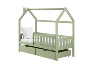 Drveni dječji krevet Natan s ladicom - olive - 200x90 cm
