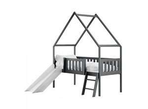 Drveni dječji povišeni krevet Angel - grafit - 180x80 cm