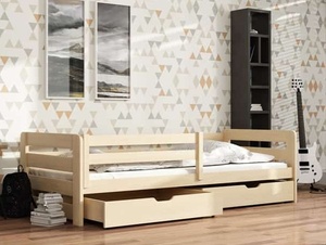 Drveni dječji krevet Ergo s ladicom - svijetlo drvo - 190x90 cm