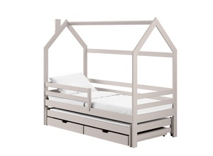 Drveni dječji krevet Disney s dodatnim krevetom i ladicom - kašmir - 160x80 cm