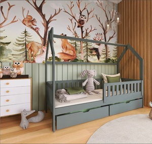 Drveni dječji krevet Natan s ladicom - grafit - 190x90 cm