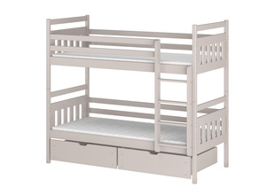 Drveni dječji krevet na kat Adas s ladicom - kašmir - 190x90 cm