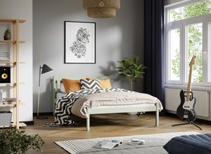 Drveni dječji krevet King - 200x140 cm - olive