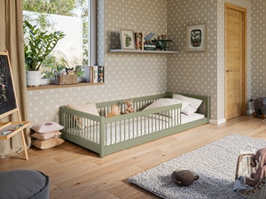 Drveni dječji krevet Pedro - maslinasto zeleni - 200x90 cm - Bez madraca