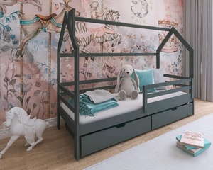 Drveni dječji krevet Lila s ladicom - grafit - 180x80 cm
