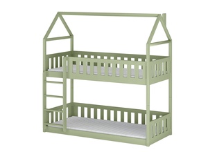 Drveni dječji krevet na kat Pola - olive - 160x80 cm