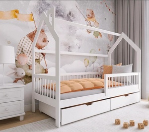 Drveni dječji krevet Oskar s ladicom - bijeli - 160x80 cm