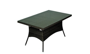 Green Bay vrtni stol, ratan s prozirnim kaljenim staklom, crna