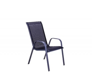 Green Bay vrtna stolica Como, čelik i tekstilen, crna