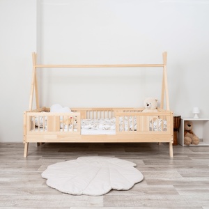 Drveni dječji krevet Luna Tipi - svijetlo drvo - 190x90 cm - Bez ladice