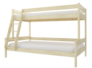 Drveni dječji krevet na kat Familijne - svijetlo drvo - 200x120/90 cm - S ladicom