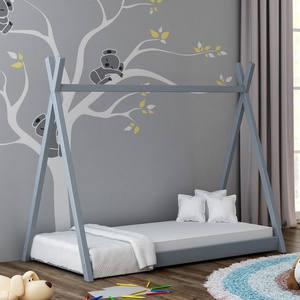 Drveni dječji krevet Tipi - sivi - 190x90 cm