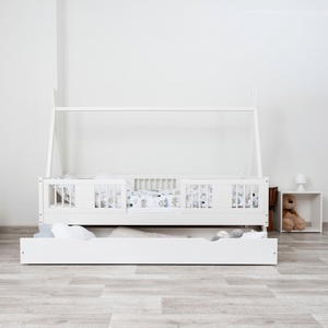 Drveni dječji krevet Luna Tipi - bijeli - 200x90 cm - S ladicom