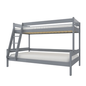 Drveni dječji krevet na kat Familijne - sivi - 200x120/90 cm - S 2 ladice