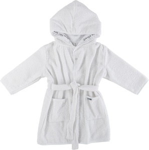 Bubaba BY FreeON ogrtač za kupanje s natpisom na kapuljači 104/110/116 bijela
