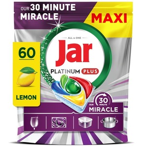 Jar Miracle Platinum Plus kapsule za strojno pranje posuđa, 60 kom