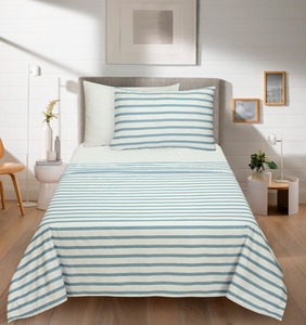 Essenza Sleep posteljina Lancun Mare, 150x270 + 150x240 + 60x80 cm, pruge plave