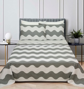 Essenza Sleep posteljina Lancun Mare, 240x280 + 240x260 + 2x60x80 cm, valovi sivi