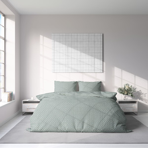 Essenza Sleep posteljina Geometric Line, 200x200 cm, mint/krug