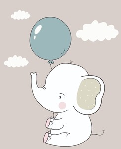 Essenza Sleep posteljina za bebe 2/1, 90x130 + 40x50 cm, slon