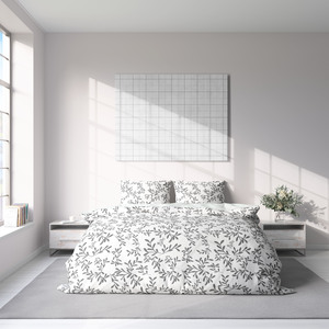 EssenzaSleep posteljina Adela, 200x200 cm, sivo lišće