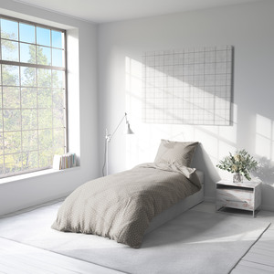 Essenza Sleep posteljina Geometric Line, 140x200 cm, bež/krug