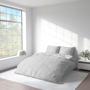 Essenza Sleep posteljina, krep, 200x200 + 2x60x80 cm, sivo lišće