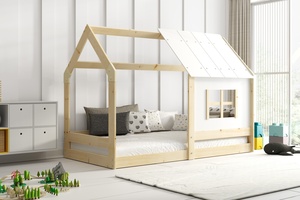 Drveni dječji krevet House s prozorom - 160x80 cm - bukva