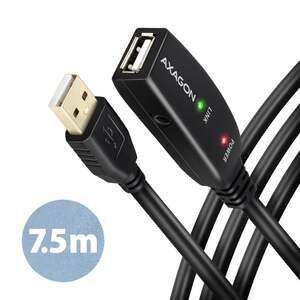 Axagon ADR-207 aktivni produžni kabel, USB2.0 AM>AF, 7.5m