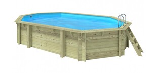 Drveni bazen SAO PAULO 6,57x4,07 - V.1,2 m - sidrenje betoniranjem