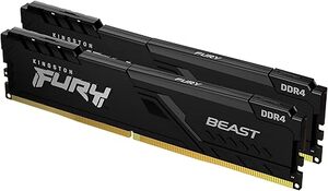Memorija Kingston 64GB, DDR4, 3200MHz, (2x32GB), FURY Beast (KF432C16BBK2/64)