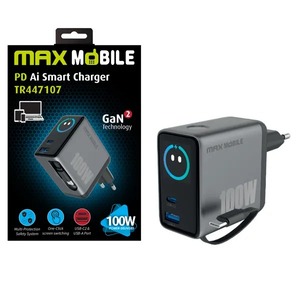 MaxMobile brzi kućni punjač, PD, GaN, AI, 100W, TR447