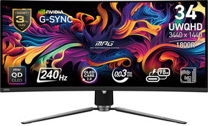 MSI 34" gaming monitor MPG 341CQPX, UWQHD, 240Hz, OLED, zakrivljeni